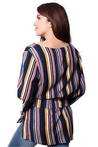 Women's Front Belted Long Sleeves Tunic Top