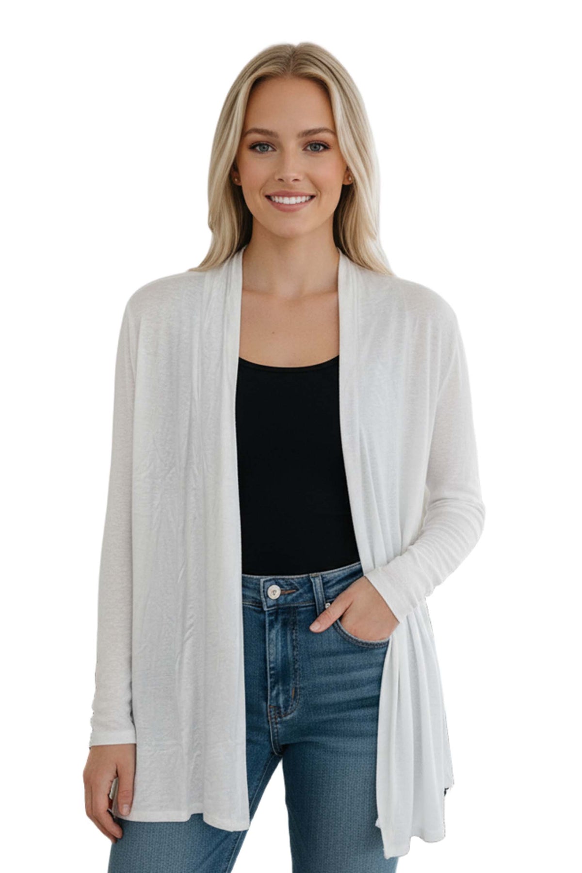 Women’s Long Sleeve Open Front Flowy Knit Cardigan