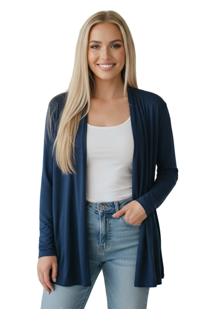 Women’s Long Sleeve Open Front Flowy Knit Cardigan