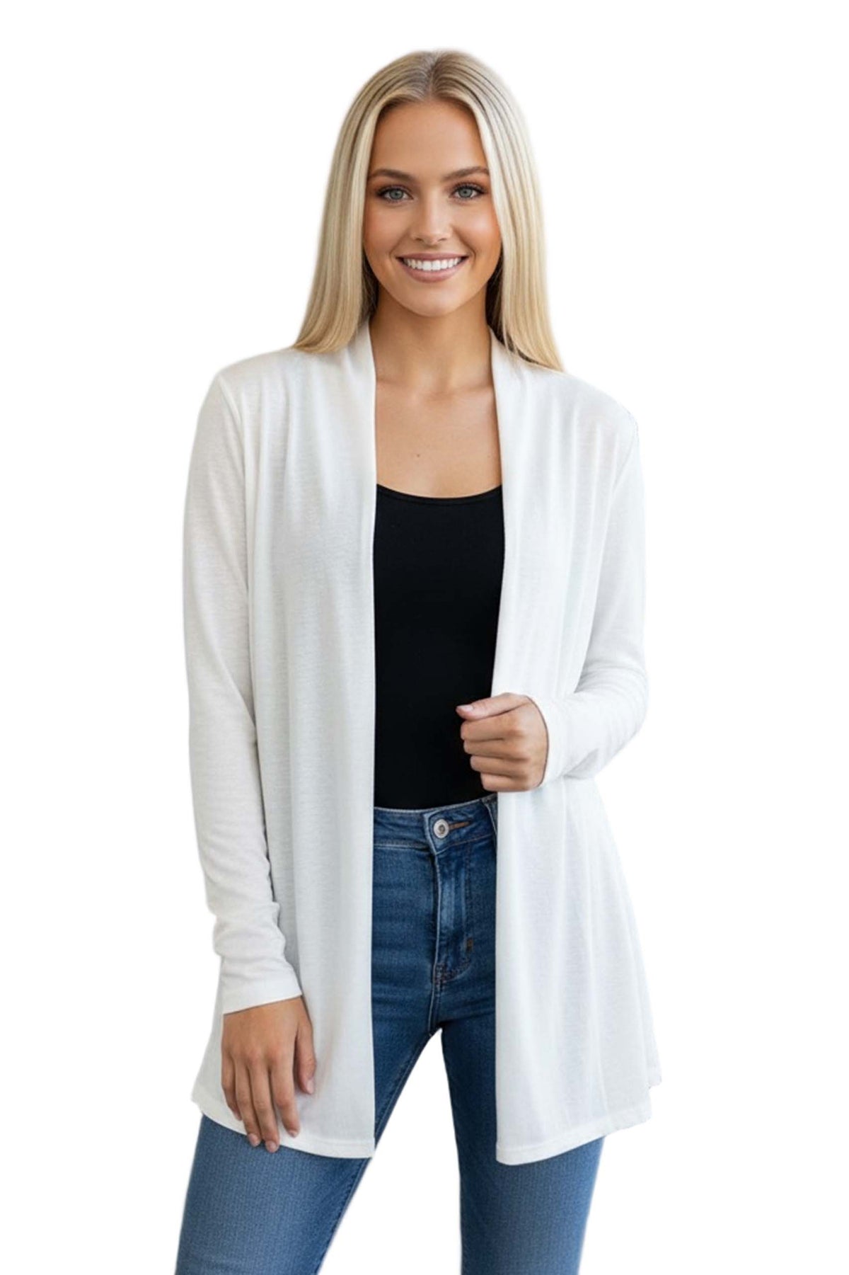 Women’s Long Sleeve Open Front Flowy Knit Cardigan