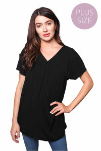 Women's Plus V-Neck Baby Doll Top