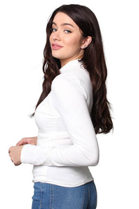Women's Long Sleeves High Neck Fitted Top