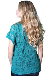 Women's Short Sleeve Lace Hoodie