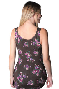 Women's Sleeveless Body Fit Floral Tank Top