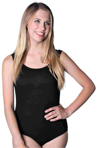 Women's Sleeveless Solid Round Neck Ribbed Bodysuit