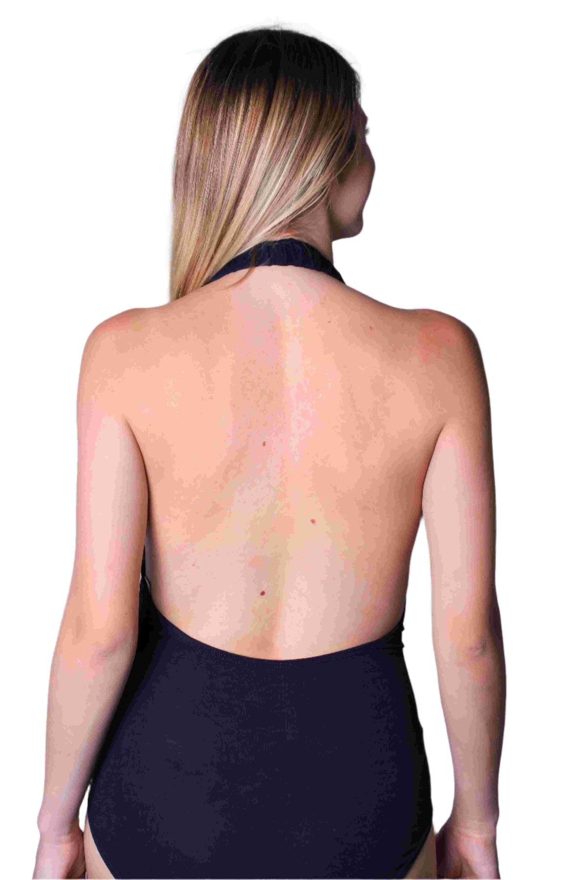 Women's Sleeveless Halter Solid Backless Bodysuit