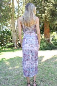 Women's Marble Thigh Slit Cami Midi Dress