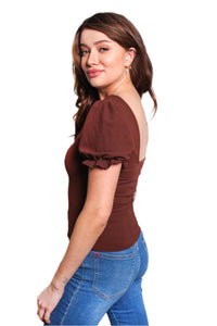 Women's Short Sleeve Scoop Neck Solid Top
