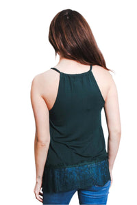 Women's Sleeveless Spaghetti Strap Lace Top