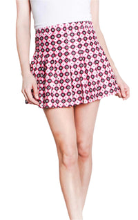 Women's High Waist Garterized Printed Skirt