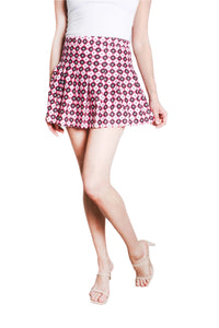 Women's High Waist Garterized Printed Skirt