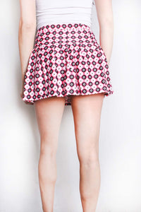 Women's High Waist Garterized Printed Skirt