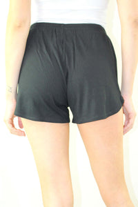 Women's Drawstring Waist Rib Knit Shorts