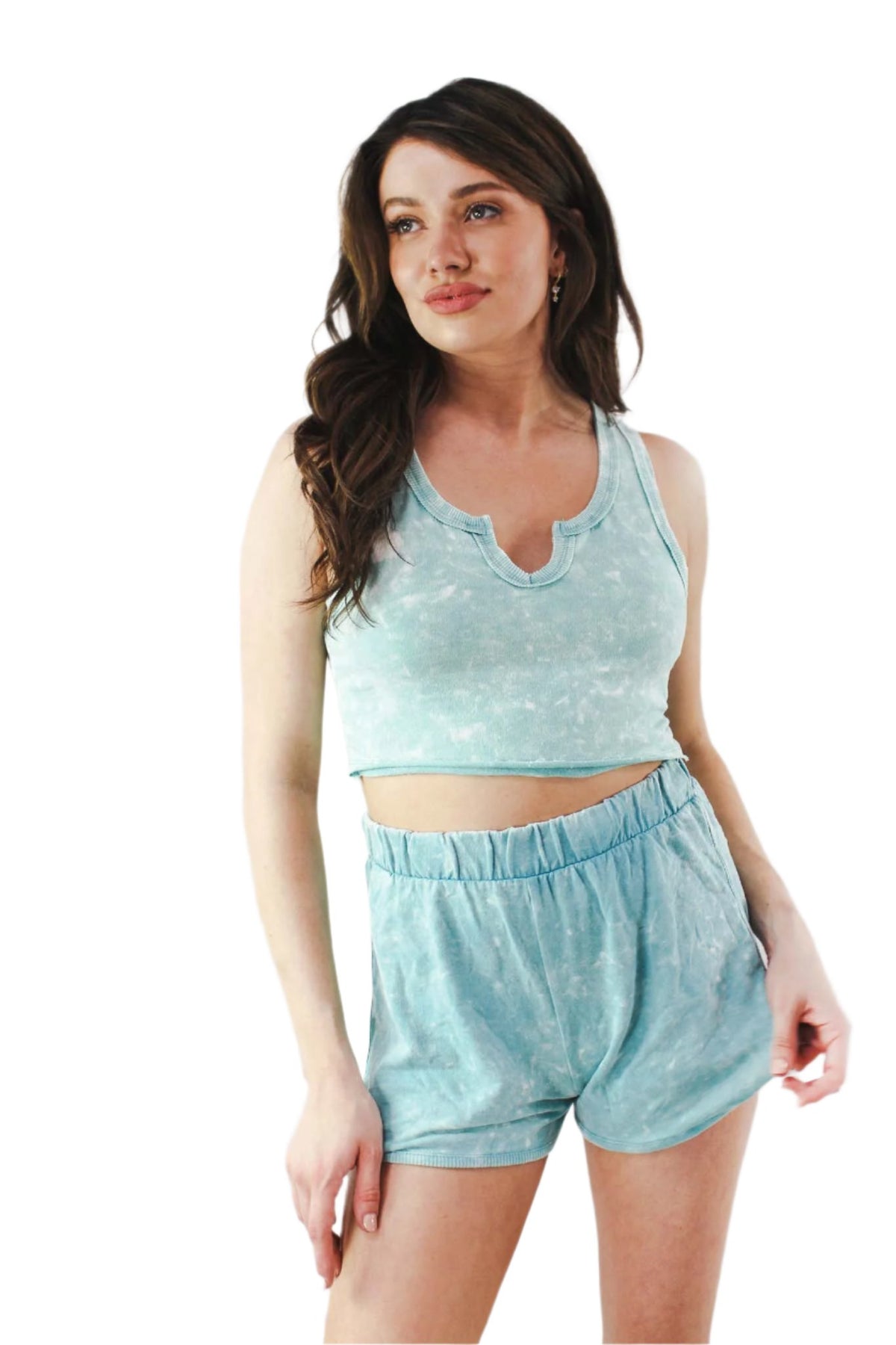Women's High Waist Tie Dye Knitted Shorts