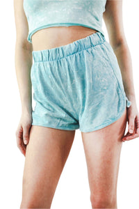 Women's High Waist Tie Dye Knitted Shorts