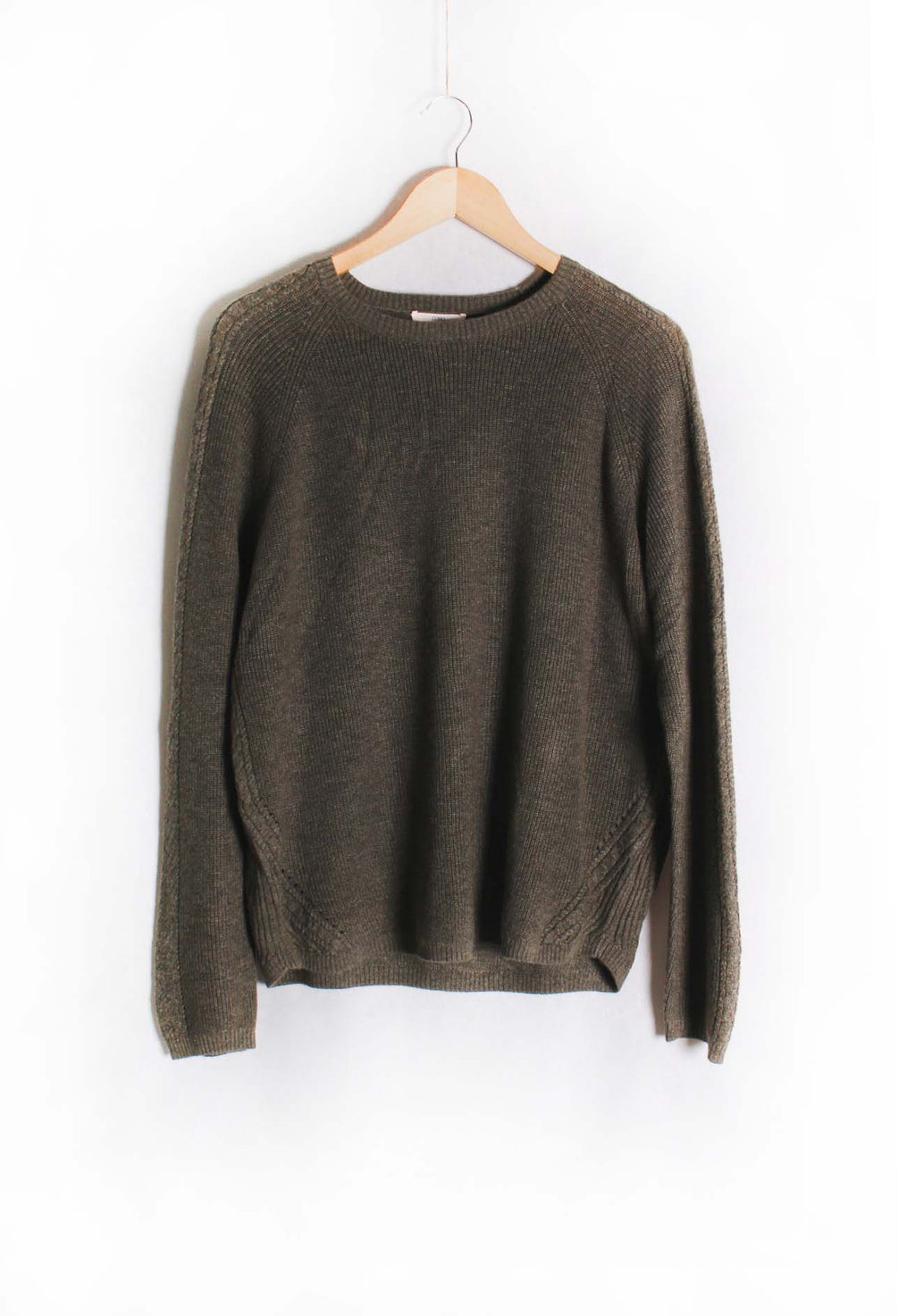 Women's Long Sleeve Crew Neck Ribbed Knit Pullover Sweater