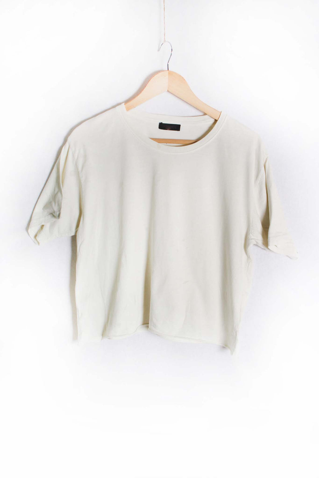 Women's Short Sleeve Crewneck Solid Cropped Top