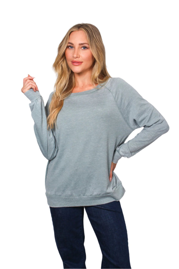Women's Long Sleeve Rib Cuff & Hem Sweatshirt