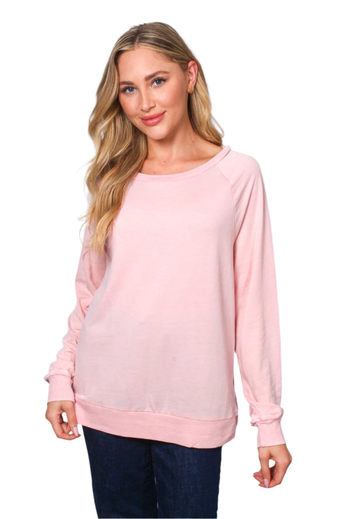 Women's Long Sleeve Rib Cuff & Hem Sweatshirt
