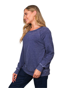 Women's Long Sleeve Rib Cuff & Hem Sweatshirt