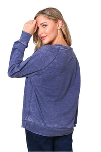 Women's Long Sleeve Rib Cuff & Hem Sweatshirt