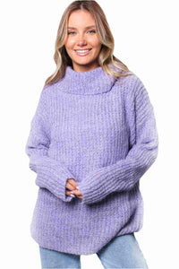Women's Turtleneck Long Sleeves Ribbed Knit Sweater