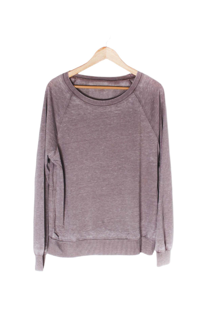 Women's Long Sleeve Rib Cuff & Hem Sweatshirt