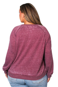 Women's Plus Long Sleeve Rib Cuff & Hem Sweatshirt