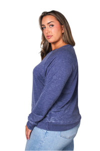 Women's Plus Long Sleeve Rib Cuff & Hem Sweatshirt