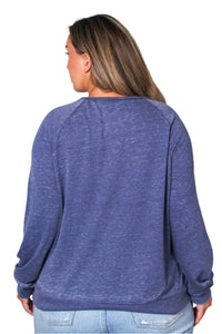Women's Plus Long Sleeve Rib Cuff & Hem Sweatshirt