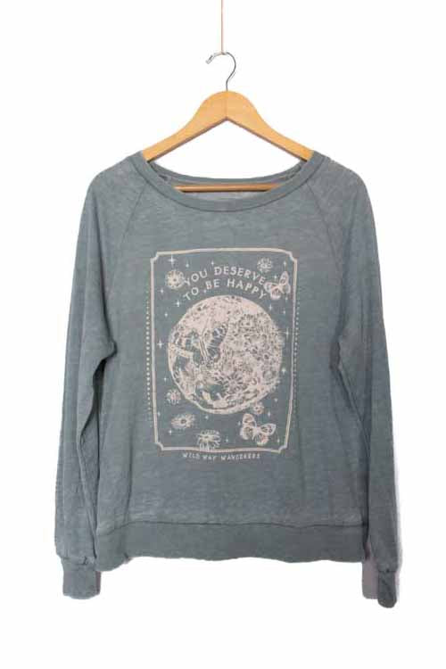 Women's Long Sleeve 'To Be Happy' Graphic Sweatshirt