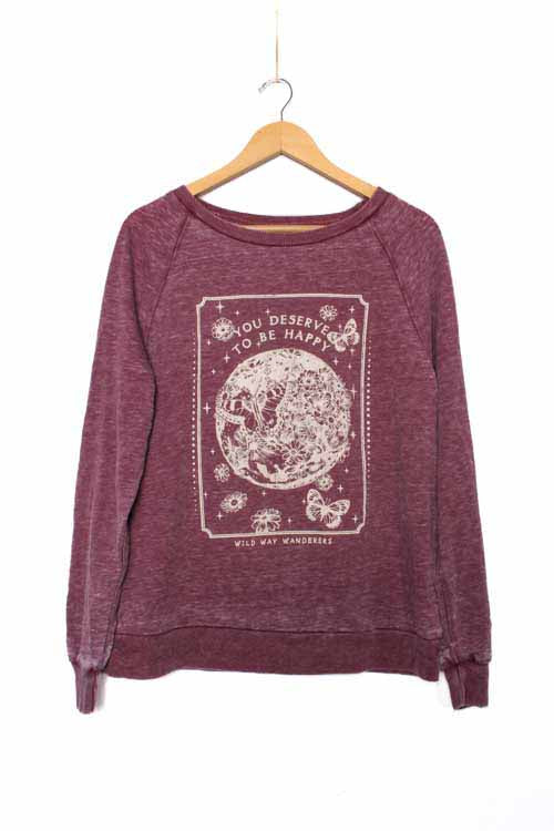 Women's Long Sleeve 'To Be Happy' Graphic Sweatshirt