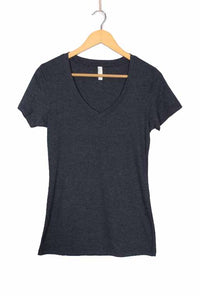 Women's Short Sleeve Deep V Neck Basic Top