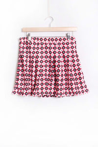 Women's High Waist Garterized Printed Skirt