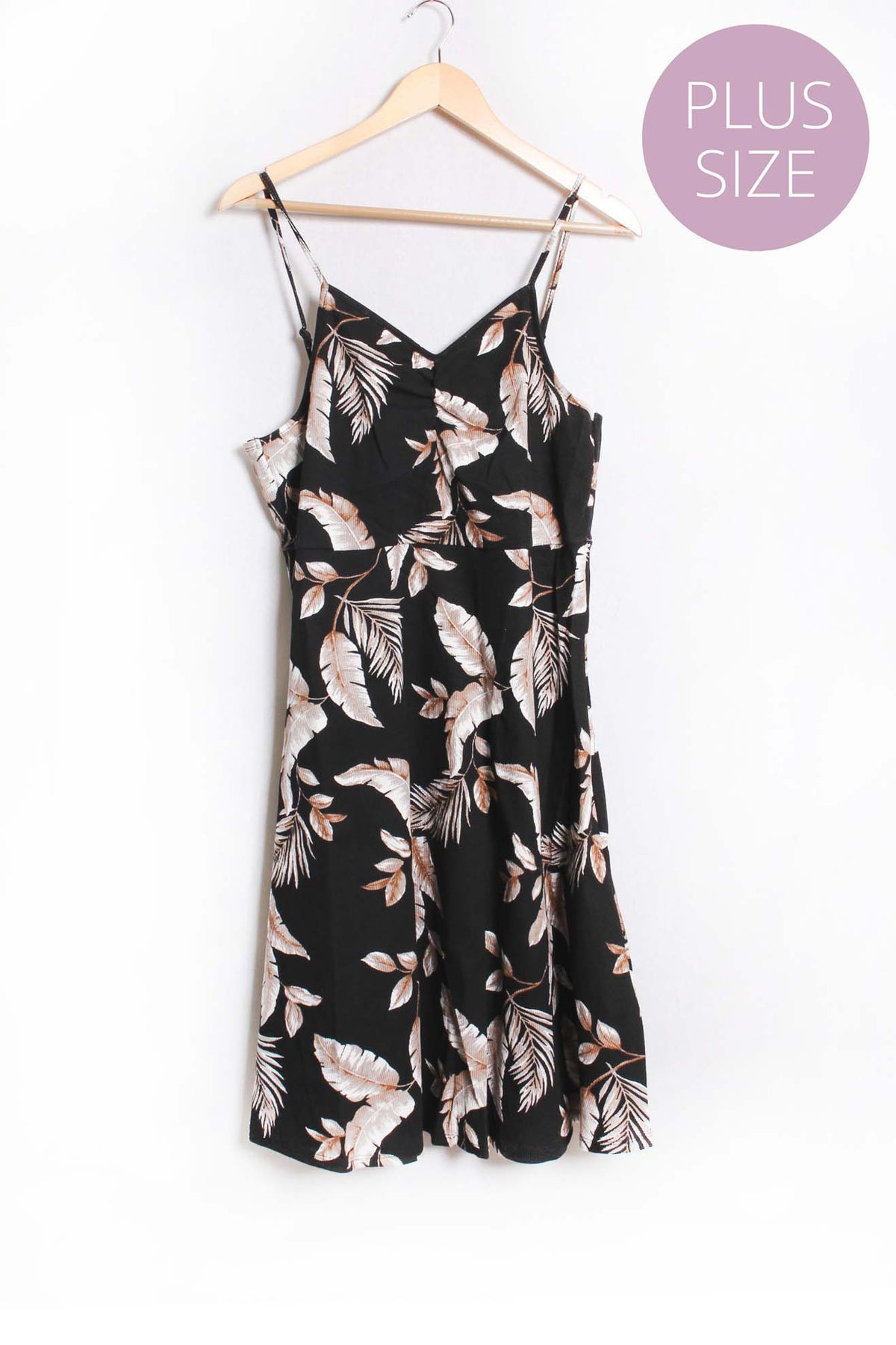 Women's Plus Sleeveless Spaghetti Strap Floral Mini Dress