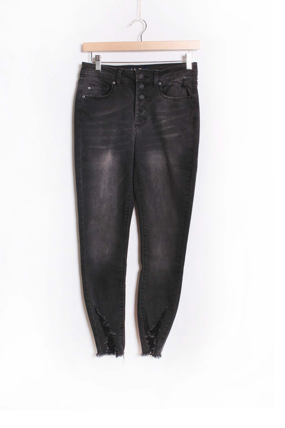 Women's High Waist Distressed Hem Skinny Jeans