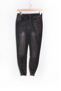 Women's High Waist Distressed Hem Skinny Jeans