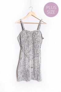 Women's Plus Sleeveless Sweetheart Neckline Bra Cup Dress
