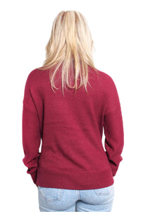 Women's Long Sleeves Cowl Neck Knitted Sweater