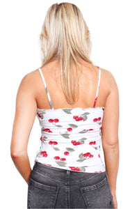 Women's Sleeveless Spaghetti Strap Printed Top