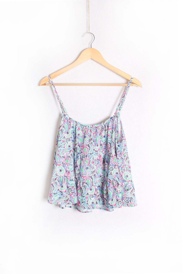 Women's Sleeveless Spaghetti Strap Floral Cami Top
