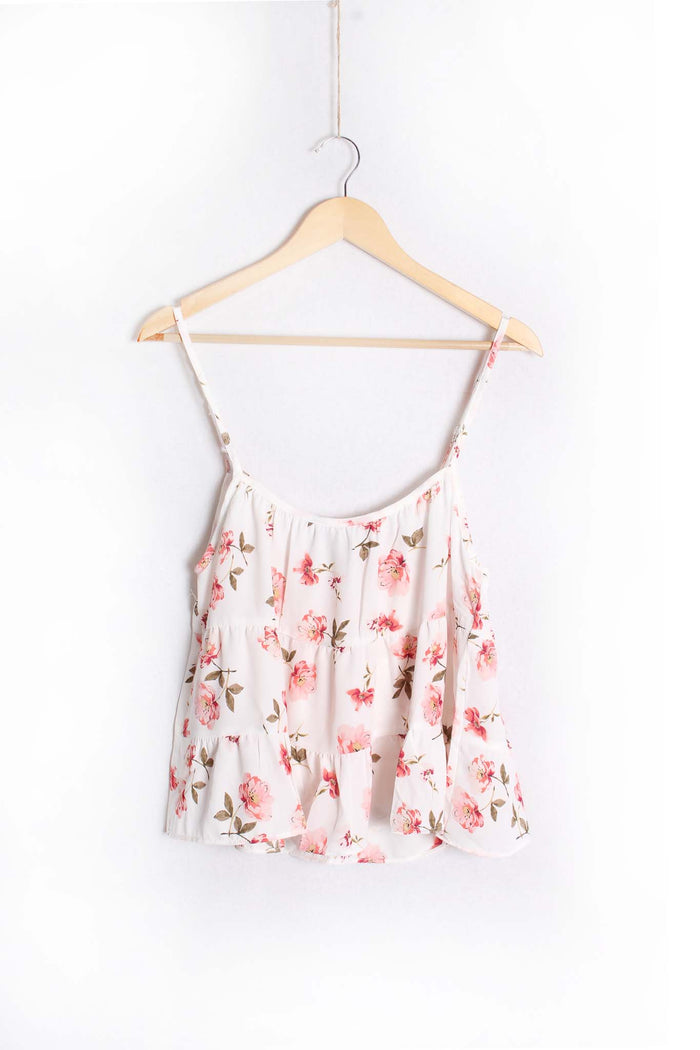 Women's Sleeveless Spaghetti Strap Floral Cami Top