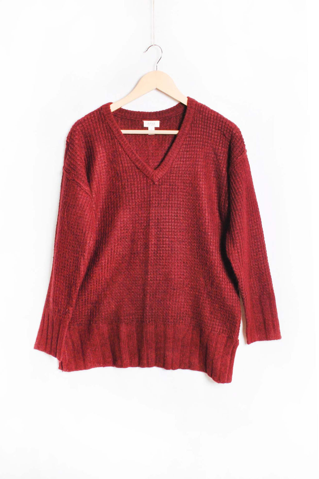 Women's Long Sleeve V Neck Knit Sweater