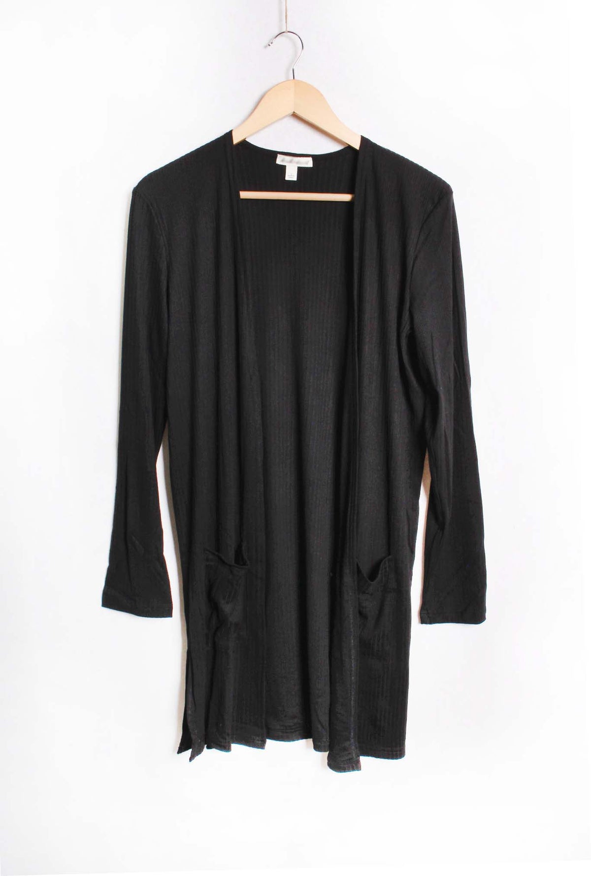 Women's Long Sleeve Open Front Double Pocket Knit Cardigan