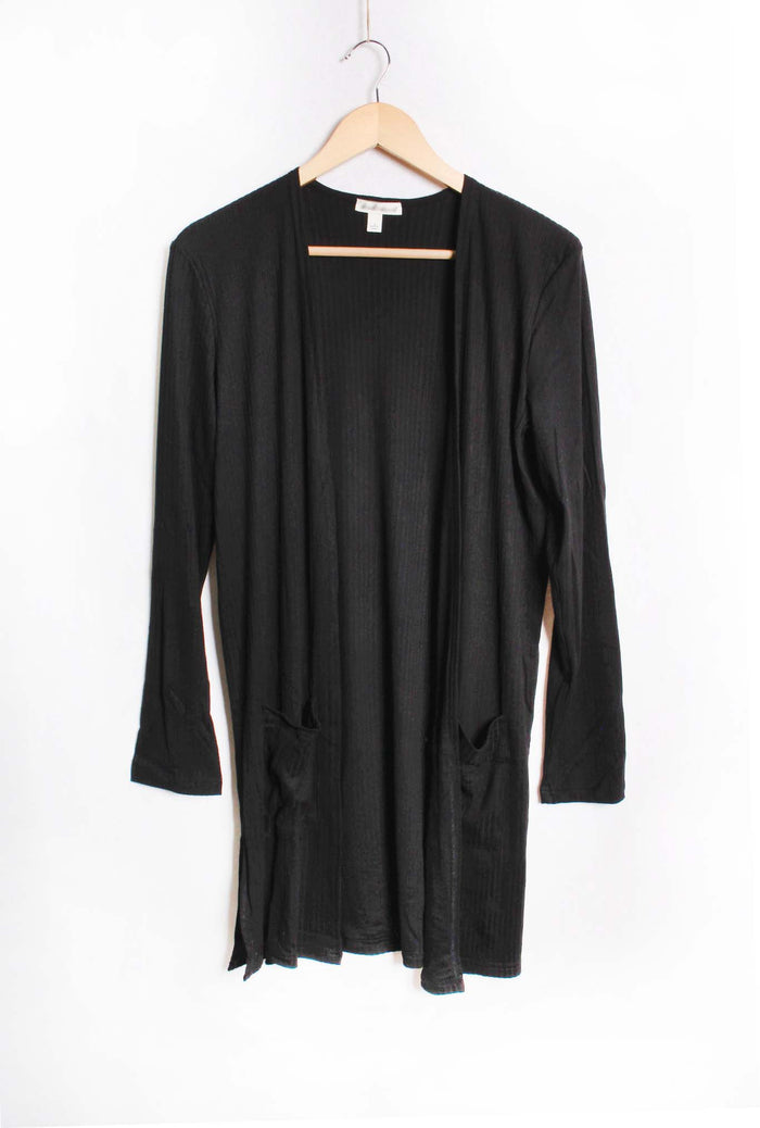 Women's Long Sleeve Open Front Double Pocket Knit Cardigan