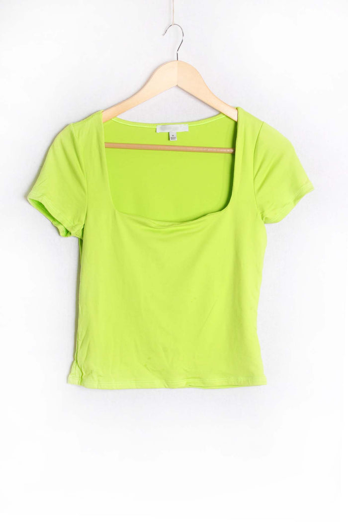 Women's Short Sleeve Square Neck Crop Top