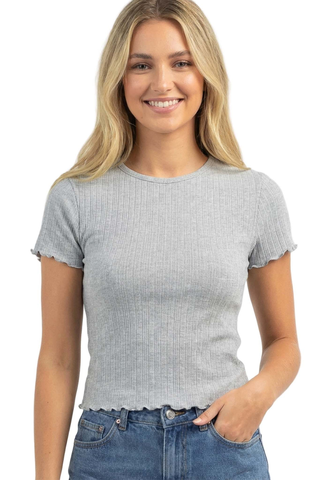 Women's Short Sleeve Ribbed Merrow Edge Top – Good Stuff Apparel