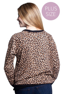 Women's Plus Size Animal Print Raglan Top