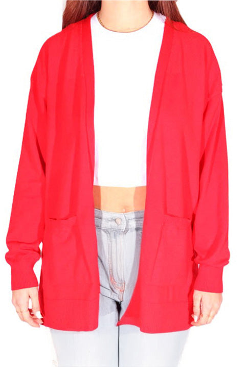 Women's Long Sleeve Open Front Lightweight Knit Cardigan