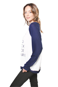 Women's Extra Soft Long Sleeve Light Sweater Raglan Statement Top